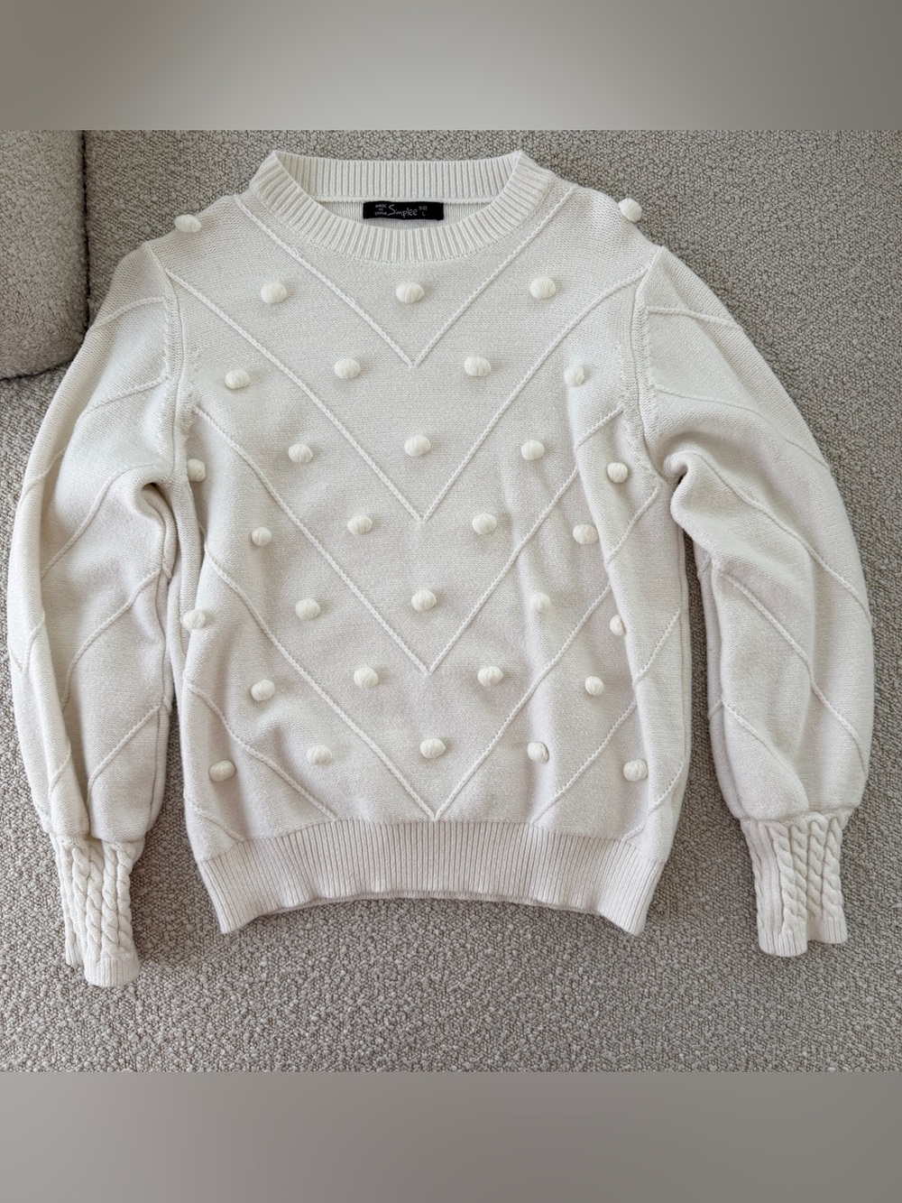 Pom-Pom Knit Sweater - Women's Large